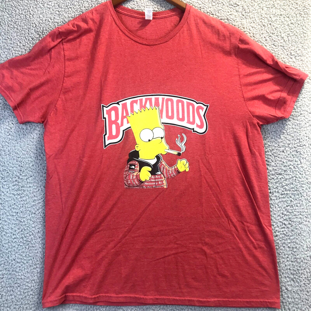 BART Simpson T-Shirt Backwoods Mens XL Big Graphic Cigar By Any Means Necessary